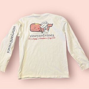 VINEYARD VINES Valentines Day White Long Sleeve Shirt MEDIUM 12 14 YOUTH